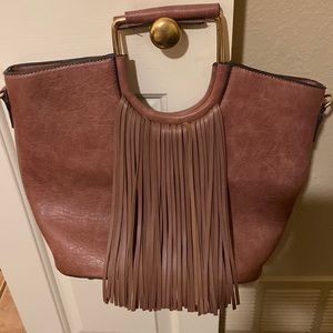 🆑Mauve Fringe Purse